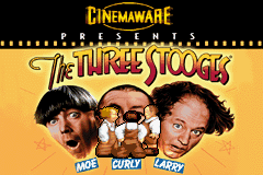 Three Stooges title screen for GameBoy Advance